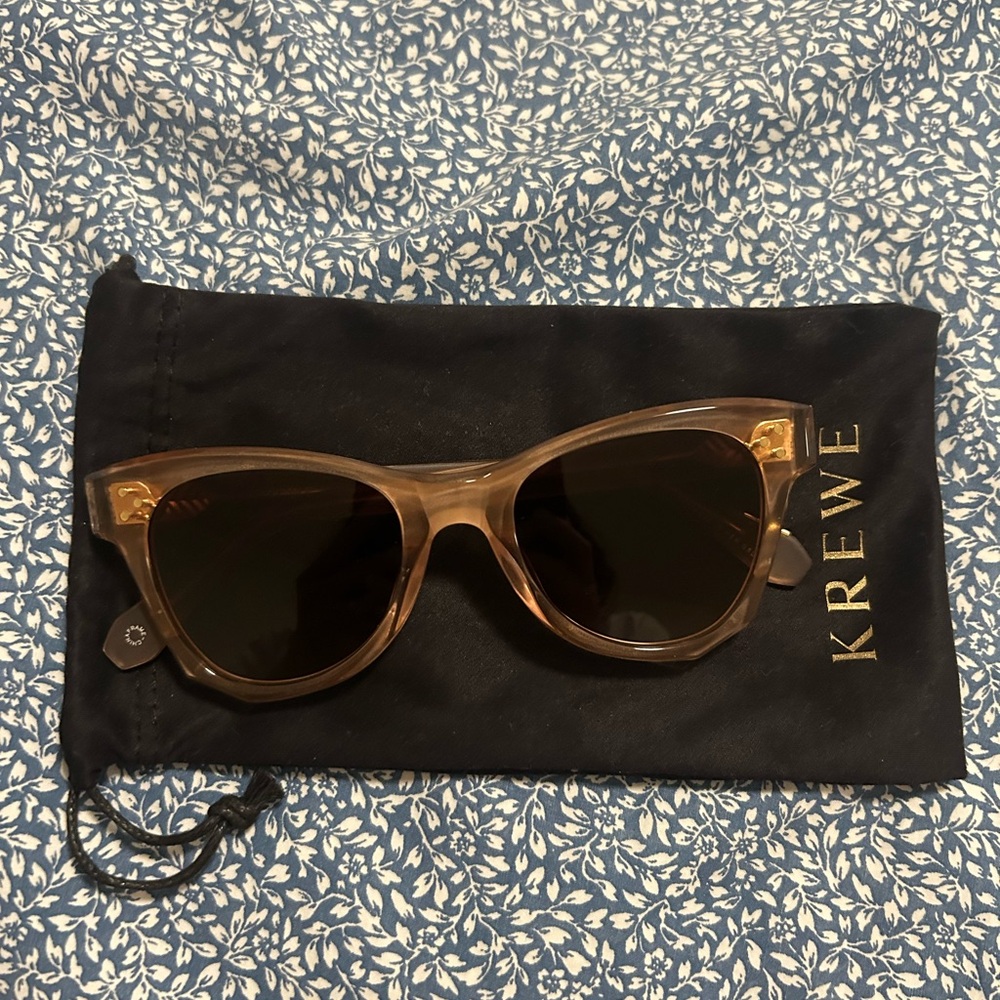 KREWE Aubry Sunglasses with Tan Frame and Dark Lenses